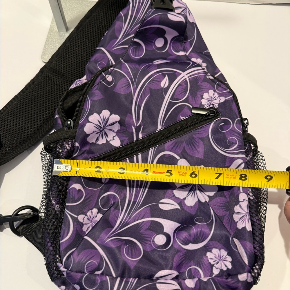 Like New!! Floral Purple Chest Sling Bag - Picture 11 of 15
